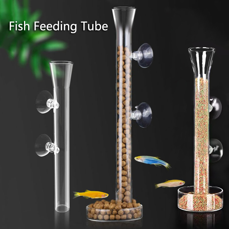 Aquarium Fish Holiday Food - 유리 수족관 피더 튜브 접시, 투명