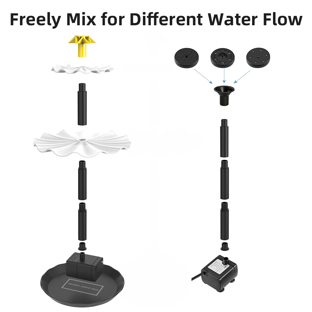 조류 욕조용 태양열 분수 펌프, LED 조명, 정원 연 - Aquarium Fish Care 리뷰 및 가격
