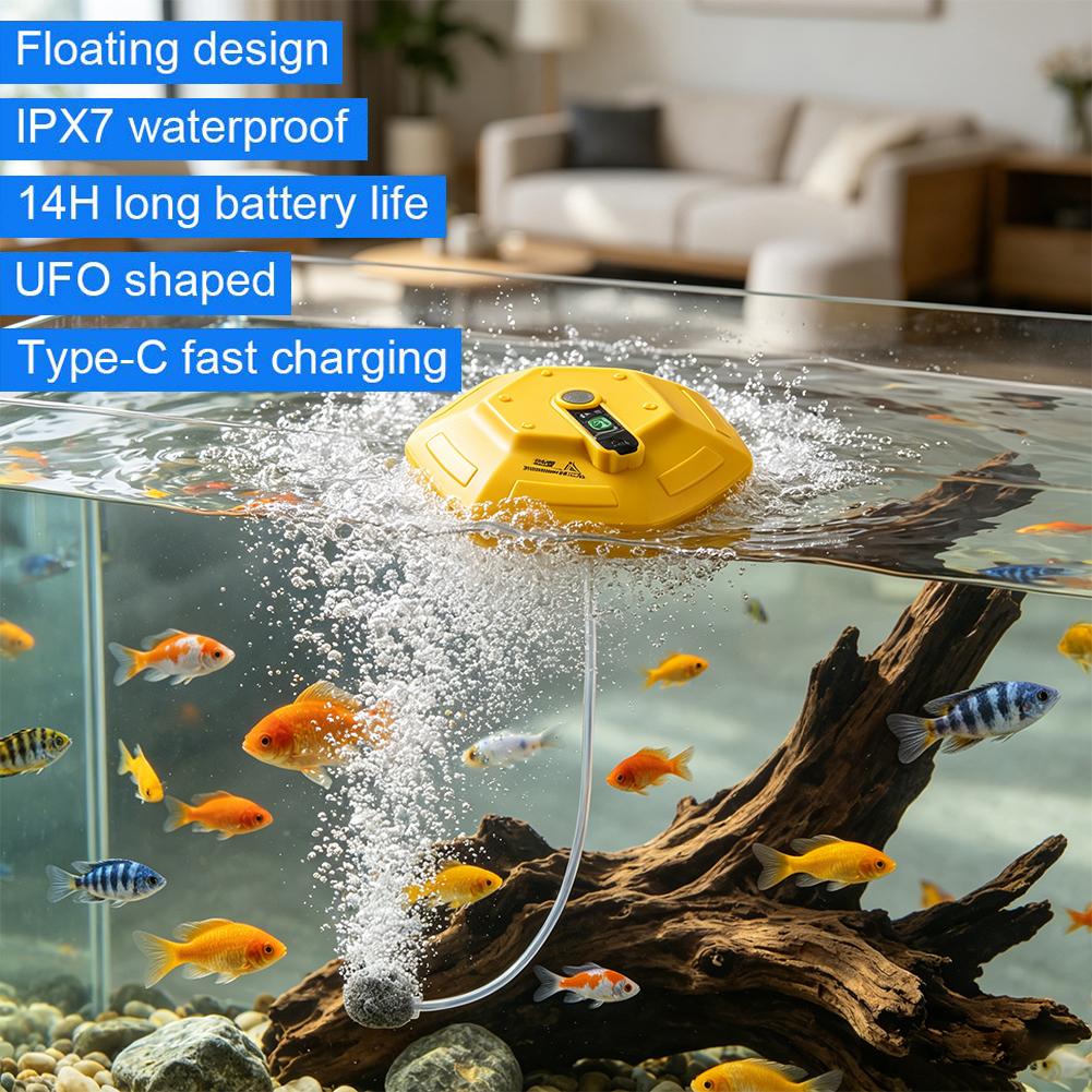 휴대용 수상 어항 산소 펌프, 3000mAh 충전식 에 - Aquarium Fish Care 리뷰 및 가격