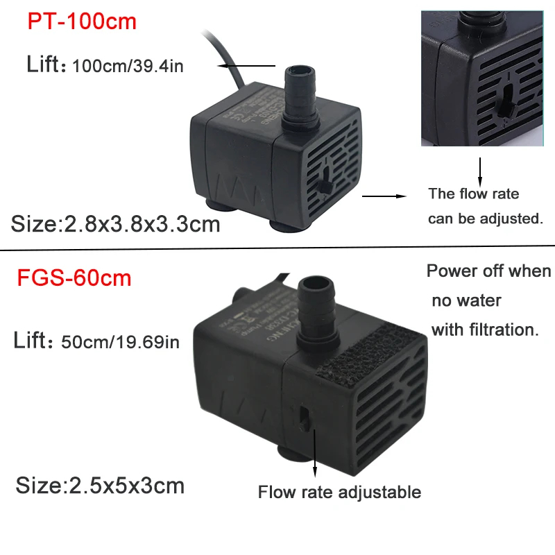 USB 수족관 수중 워터 펌프, 5V 5W 미니 조절식 - Aquarium Fish Care 리뷰 및 가격